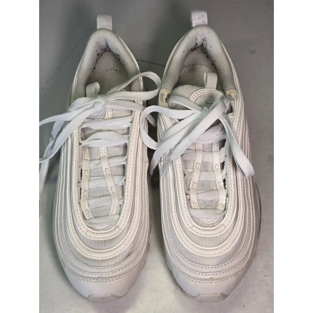 Nike Air Max 97 Youth Sneakers‎ Size 5 Y White Metallic Silver Casual Shoes